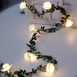 Altro Home Decor 15M 10leds Rose Flower LED Fairy String Lights Alimentato a batteria Matrimonio San Valentino Event Party Garland Lamp 230807