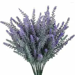 Decorative Flowers Artificial Lavender Eid Mubarak Bouquets Bundle Fake Plants DIY Home Wedding Ramadan Decoration 2023 Decor