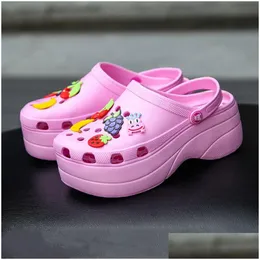 Sandals Pulomies Summer Women Slippers Platform Clogs Outdoor Garden Shoes Female Pool Bathroom Flip Flops Mules Beach Drop Delivery Access