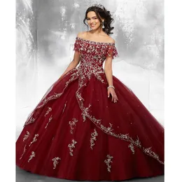 Burgundy Ball Gown Quinceanera Dresses Tulle Sweet Princess Dresses for Ondidos 생일 드레스 274Z