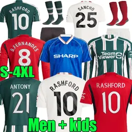 Men's T-shirts xxxl 4xl 23 24 Antony Soccer Rashford 1988 90 2023 2024 Third Woman Mount B.fernandes Manchester Casemiro Mans Utds 1990 1992 Retro Men Kids Shirt