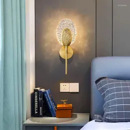 Luminária de parede Pós-moderna Simples Sala de estar Luz Luxo Corredor de estudo Designer Personalidade Criativa Minimalista Quarto Cabeceira Wa