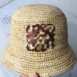 Cappelli da pescatore unisex alla moda Cappello di paglia Raffi Cappello pieghevole per vacanze geometriche fatte a mano