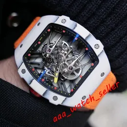 18 Styles New mens fashion watches RM2702 RM3501 Rafael Nadal openworked tourbillon mechanical automatic movement rubber strap wri2312
