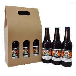 Present Wrap Wine Packaging Bag General Beer Box Ice Tote Hard Paper för att gåva Brewing Party Favors