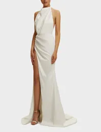 Seksowne białe rozcięte sukienki wieczorne sukienki kantarki Satynowe Satynowe sukienki balowe 2023 vestidos longo robe de soiree