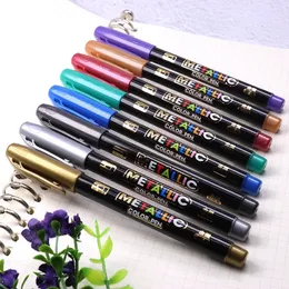 Malowanie długopisów 8 Colors Zestaw znacznika metalli farby Pen Art Mark Pen MARK Write Student Student Office School Supplies Caligraphy PE 230807