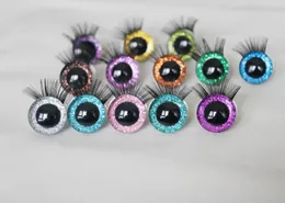 Peças de corpos de boneca 20 setlot personalização N19-9mm 12mm-14-16--18-20-24mm 30mm 3D glitter olhos de brinquedo COM BANDEJA DE CÍLIOS arruela para diy 230807