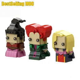 Brinquedos de transformação Robôs MOC BrickHeadzs Halloween HocusPocussed Winifred Mary Sarah Blocos de construção Filme Bruxa Três Irmãs Tijolos Brinquedos Presente para crianças 230809