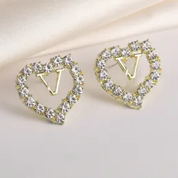 패션 브랜드 Lette Stud Earring Love Heart Diamond Pearl Earrings 클래식 디자이너 보석 액세서리