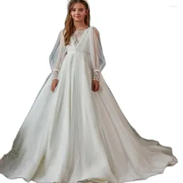 Mädchen Kleider Elegante Weiße Blume Für Hochzeit Glitzer Perlen Langarm Kleinkind Festzug Kleider Geburtstag Erstkommunion Kleid