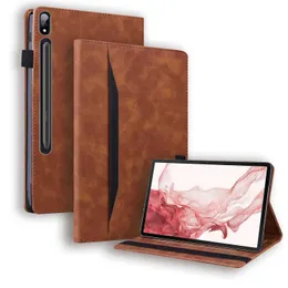 För Samsung Galaxy Tab S9 Case Pu Leather Light Luxury Business Desing Folio Tablet för Tab S9 Plus Ultra Book Cover HKD230809