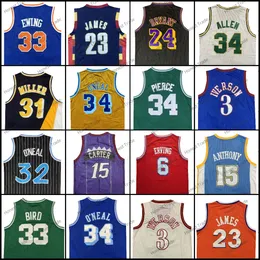 33 Patrick Ewing Basketball Jersey 34 Ray Allen Iverson Oneal James Miller Pierce Carmelo Энтони Ларри Берд, сшитый 1985-86 1999-00 1995-96 2003-04 2007-08 2008-09