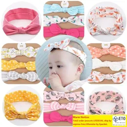 Gratis dhl baby accessoarer 3pcslot kanin stilar polka dot ränder wraps småbarn barn flickor pannband 19 uppsättningar grossist hårbandszz