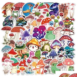 Car Stickers Waterproof 10/30/50Pcs Cartoon Mushroom Plant Graffiti Decals Phone Bike Skateboard Laptop Scrapbook Diary Cute Sticker Dhyns