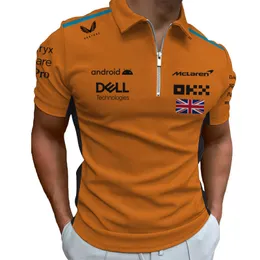 Djvn 2023 Formula One Men's Fashion Polo F1 Racing Team 2023 New Zipper Shirt Mclaren Fans Oversized T-shirt Summer Norris 4 Driver Tee Tops