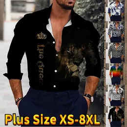 Men's Casual Shirts Personalised Dazzling Printed Button Down Long Sleeve Shirt Classic Design Slim Fit Daily XS-8XL