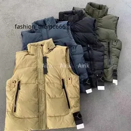 Designer stone Down Vest giacche tascabili giacca isola Parka manica lunga cerniera Badge uomo maglietta casual cappotto giacca a vento ricamo camicie da uomo cappotti