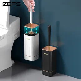 Uchwyty szczoteczki do zębów IZEFS TPR Silikonowa toaleta szczotka do domu bez martwej rogu czyszczenie wc narzędzie Wallmount Bathroom Akcesoria 230809