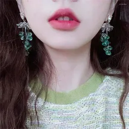 Backs Earrings Crush Korean Green Grape Light Luxury Resin Stud For Women Exquisite Earring Party Summer Jewelry Gift Girl