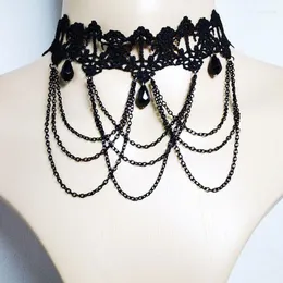 1 PCS Black Lace Necklace Chokers Vintage Style Female Gothic Wedding Red  Rose Crystal Diamond Pendant Collarbone Necklace Chain Accessories for  Women Girls(10 Style)