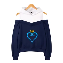 Moletons femininos com capuz 2d Kingdom Hearts moletons ombro a ombro feminino moda personalidade Kingdom Hearts meninas moletons femininos 230808