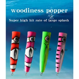 Baits Lures Wooden Sea Fishing Bait Popper Trolling Lure Fake 40g 60g 70g 80g 100g 120g Tackle Hard Artificial 230809