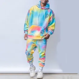 Herren Hoodies Sweatshirts Nanaco Übergroße Tie Dye Sport Set Männliche Kapuze 100 Hochwertige Baumwolle Bunte Trainingsanzüge M 4XL 230809