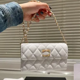 Mini bolsa de ombro feminina designer de couro com recorte de diamante ferragens fivela de metal matelassê corrente bolsa de luxo bolsa tiracolo bolsa de caviar bolsa de envelope 18 cm