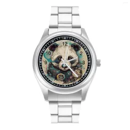 Armbandsur Panda kvart Titta på realism Cartoon Steel Po Wrist Kvinnlig hem ovanligt grossist WISTWATCH