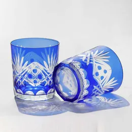 Blue Dragon Eye Cup Cup Cup Cheap Edo Kiriko Crystal Wine Glass Glass Rock Tumbler Whisky Snifter Beer Beer Dropshiping HKD230809