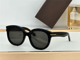 Nuevo diseño de moda gafas de sol de ojo de gato de forma redonda 1114 marco de acetato estilo simple y popular gafas de protección UV400 versátiles de primera calidad