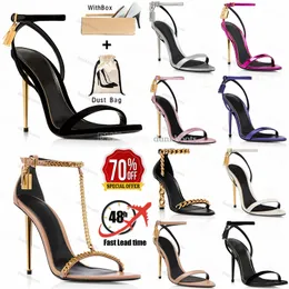 designer high heels Party Dress shoes sandal sandals womens Padlock Pointy Naked Hardware Lock and key Woman Metal Stiletto Wedding