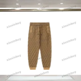 xinxinbuy erkek kadın tasarımcı pantolon çift harfli baskı cep bahar yaz gündelik pantolon mektup siyah khaki 334044 s-2xl