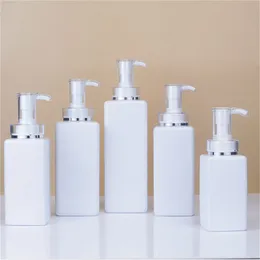 300ML 400ML 500ML transparent/white plastic empty bottle High-end shampoo square bottles shower gel lotion pump sub-bottle JL1842