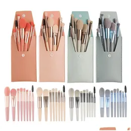 Other Health Beauty Items 8Pcs Portable Makeup Brushes Set Face Eye Lip Eyeshadow Eyebrow Comb Eyelash Foundation Powder Brush Too Dhfhn