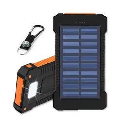 Mobiltelefon Power Banks 20000mAh Solar Bank Highlight LED 2A Output Portable Charger och Cam Lamp för utomhusladdning Drop Delivery DHPWH