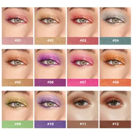 Sombra Monocromática Highlight Matte Pearl Glitter Powder 12 Cores Sombra de Olhos de Longa Duração À Prova D'Água Brilho Maquiagem