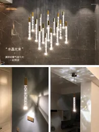 Candeeiro de parede com luz de luxo pequeno droplight barra de cabeceira escadas post-moderno criativas simples elegantes lâmpadas de cristal