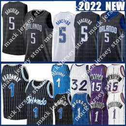 مخصص Orlando''magic''paolo Banchero Penny Hardaway Basketball Jerseys Tracy McGrady Vince Carter Men City Retro Shirt Purple Blue White 2022 2023