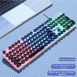 H300 Wired 104 Tasten Membrane Keyboard Viele Arten von farbenfrohen Beleuchtungsspielen und Büro für Windows und iOS -System