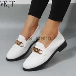 Dress Shoes Autumn Fashion Flat Shoes Women Quality Metal Slip on Loafer Shoes Ladies Flats Mocassins Big Size 36-42 Zapatillas Mujer 2023 J230808