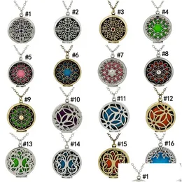 Pendant Necklaces 18 Styles Essential Oil Diffuser Opening Hollow Floating Aromatherapy Locket Link Chain For Women Fashion Jewelry Dr Dh4Jo