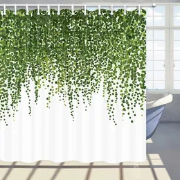 Zahnbürstenhalter, Blumendekor, Duschvorhang für Badezimmer, Efeupflanze, isoliert auf weißem Hintergrund, Badvorhänge aus Polyestergewebe mit Haken 230809