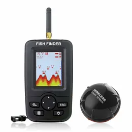 Fish Finder Portable Wireless Sonar Sensor Fishfinder Djupstorlek Vattentemperatur Botten Contour Color LCD 230809