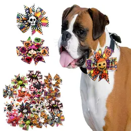 Dog Apparel 50pcs Halloween أقواس قابلة للإزالة للكلاب للحيوانات الأليفة ذوي الياقات البيضاء