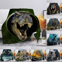 Koce jurajskie dinozaur koc 3D druk dziecięcy dorosły kołdra rzucania koc sofa
