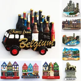 Fridge Magnets Belgium Ghent Landmark Building fridge magnets Tourism souvenir Painted Magnetic Refrigerator Stickers Collection Decoration 230808