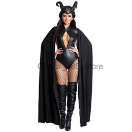 Sexy Female Witch Devil Vampire Cosplay Uniforms Black Bodysuit Halloween Costumes for Women x0809