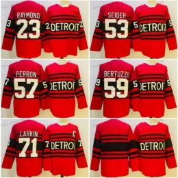 Detroit''Red''Wings''Reverse Retro 71 Dylan Larkin Hockey Jerseys Lucas Raymond Moritz Seider Henrik Zetterberg Gordie Howe Steve Yzerman Pavel